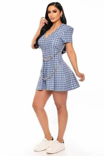 Chain-belt Mini Dress