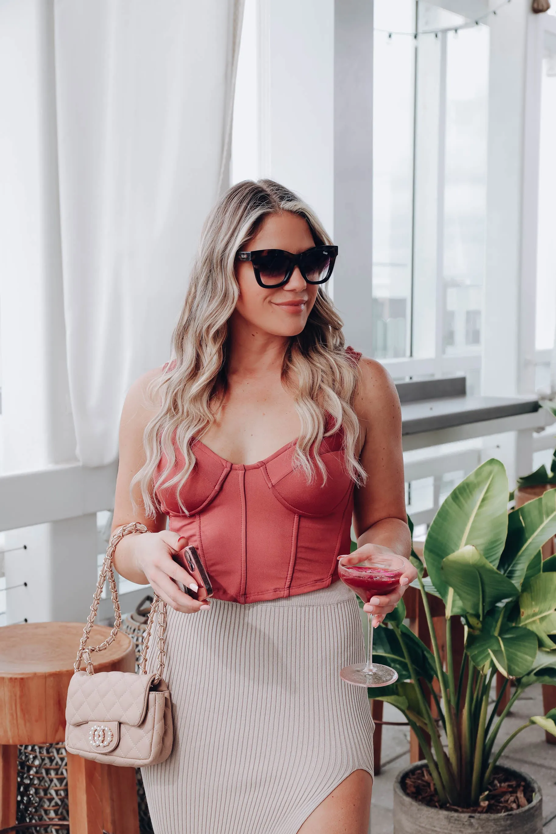 Chance Corset Crop Top - Dark Rose
