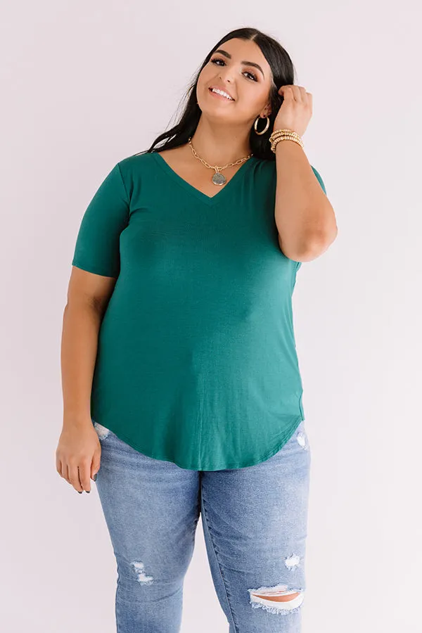 Coastal Chic Shift Tee In Lush Meadow Curves