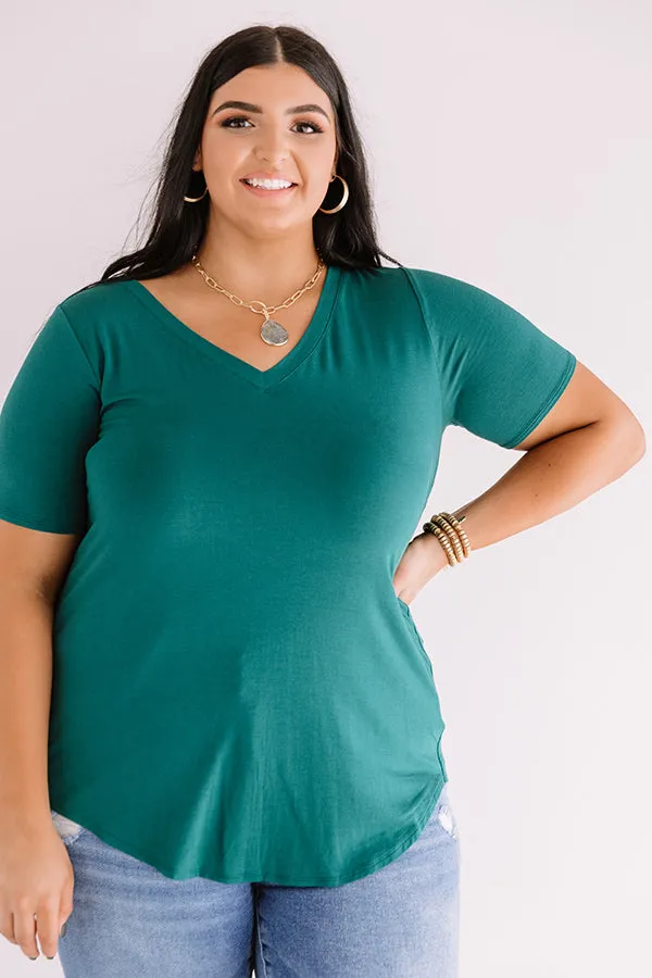 Coastal Chic Shift Tee In Lush Meadow Curves