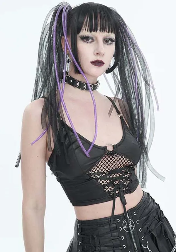 Cyber Goth Net | LACE UP TOP