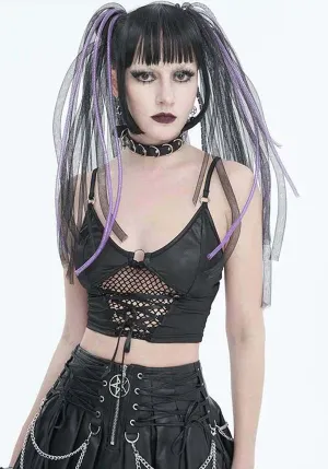 Cyber Goth Net | LACE UP TOP