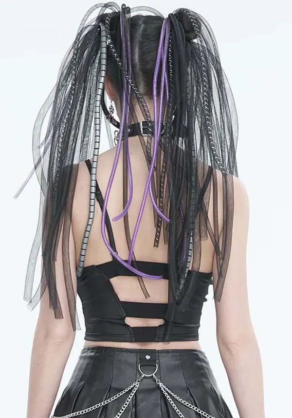 Cyber Goth Net | LACE UP TOP