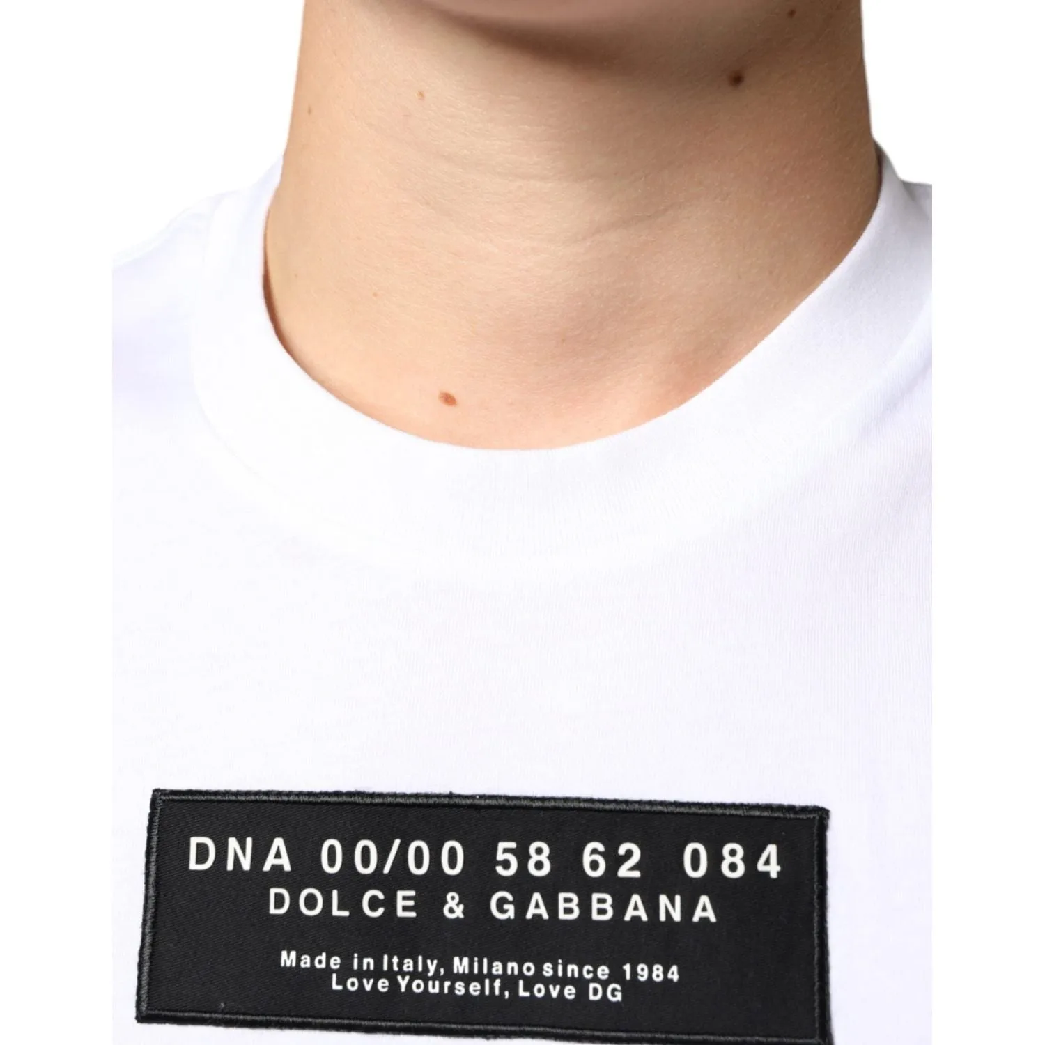 Dolce & Gabbana White Cotton DG Applique Casual T-shirt