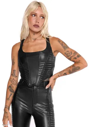 Doro Faux Leather Moto | CORSET TOP