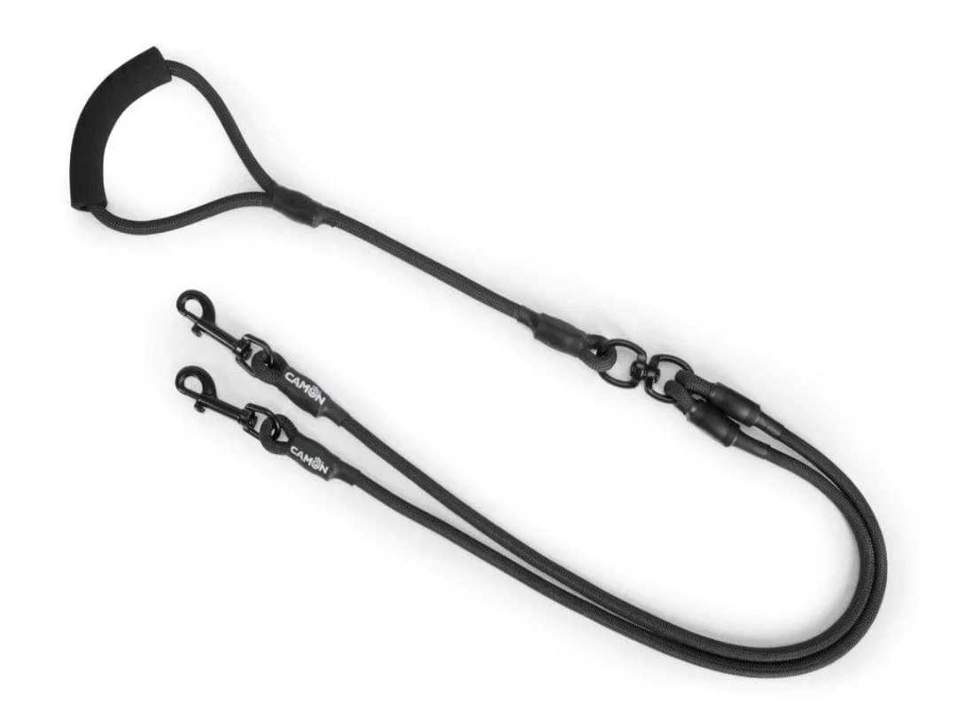 Double leash - diam.8mm - 120 cm -  Black