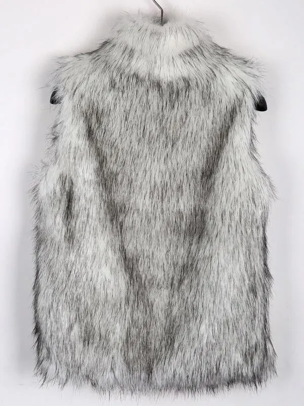 Elegance Collar Vest Faux Fur Coat