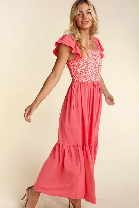 EMBROIDERY DOT WOVEN MAXI WITH SIDE POCKETS