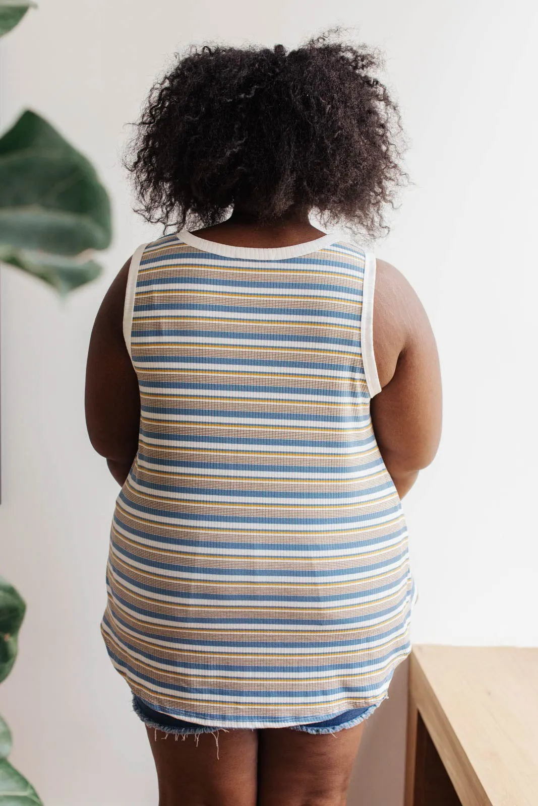 Emery Striped Tank in Blue