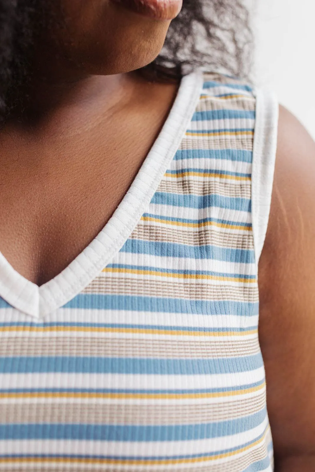 Emery Striped Tank in Blue