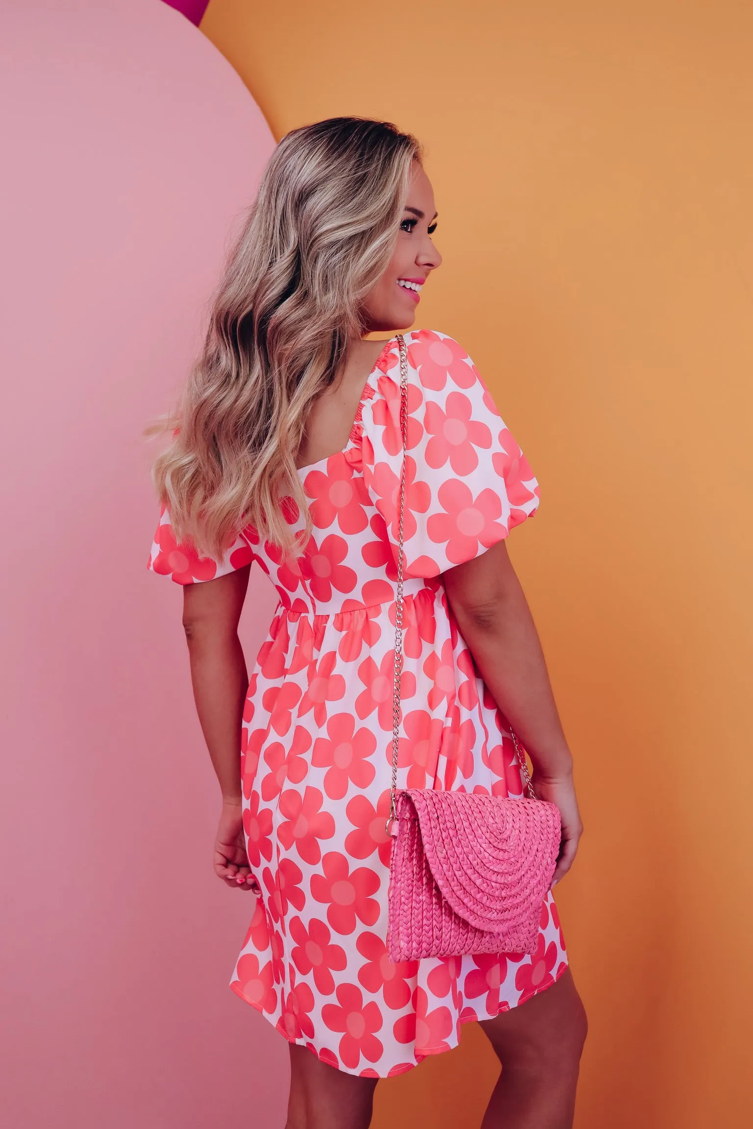 Endless Summer Puff Sleeve Dress - Coral