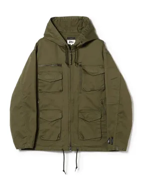 Engineered Garments x Pilgrim Surf Supply - Russel Zip Parka - Olive - Cotton Ventile