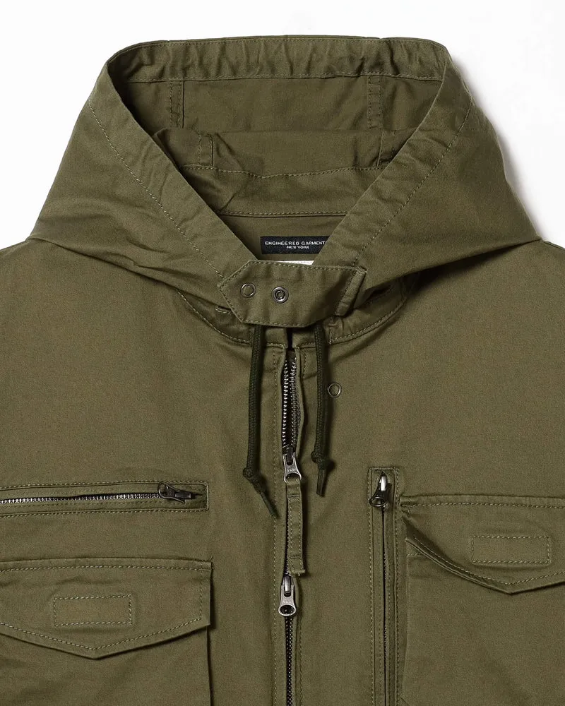 Engineered Garments x Pilgrim Surf Supply - Russel Zip Parka - Olive - Cotton Ventile