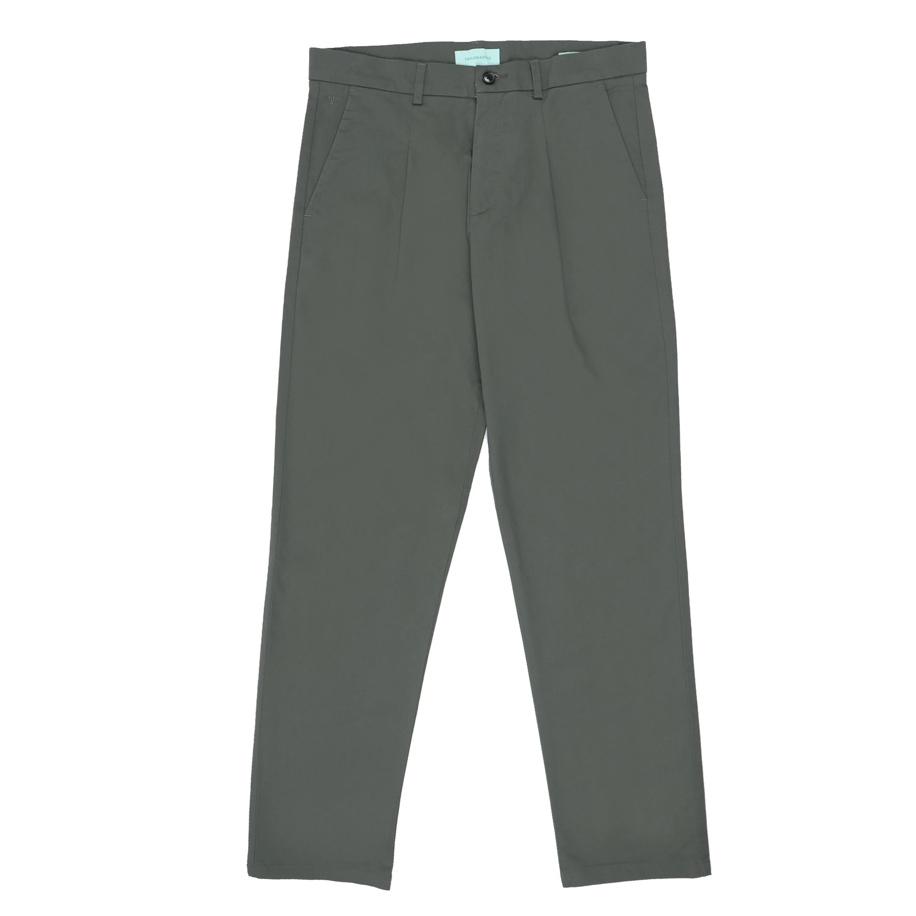 Essential Pleated Olive Fine Twill Pant