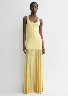 Evening tank dress soft yellow