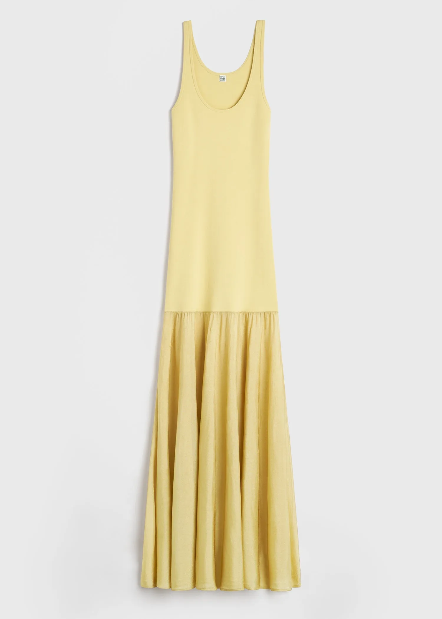 Evening tank dress soft yellow