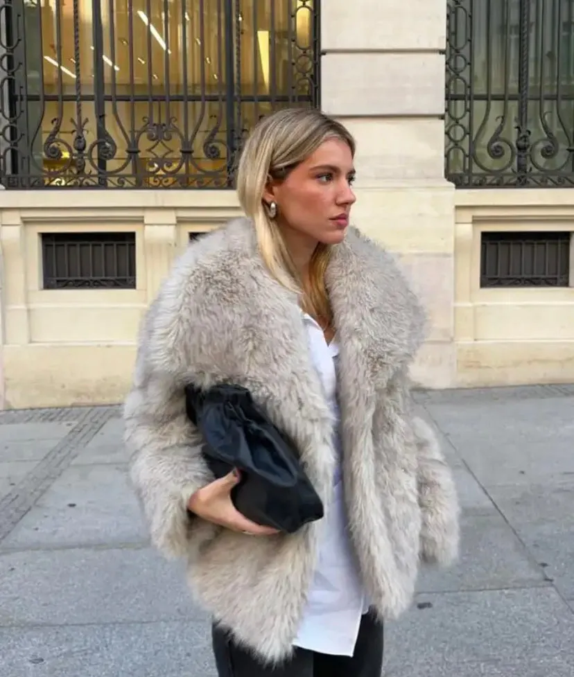 Faux Fur Collared Coat