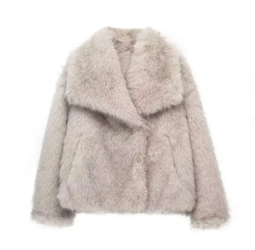 Faux Fur Collared Coat