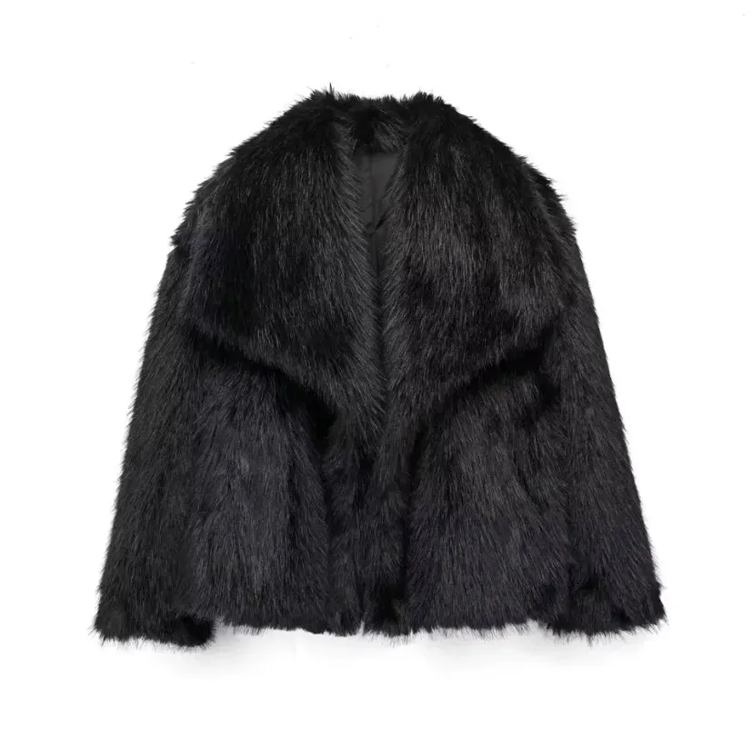 Faux Fur Collared Coat