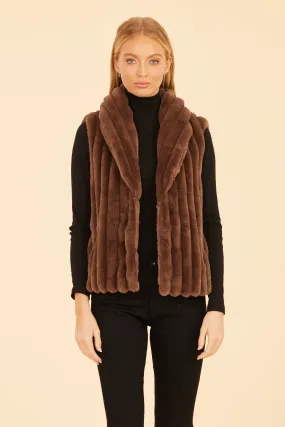 Faux Fur Grooved Vest