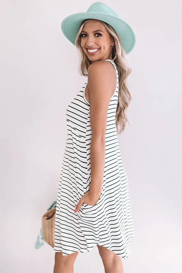 Feeling Pretty Stripe Babydoll Dress In White