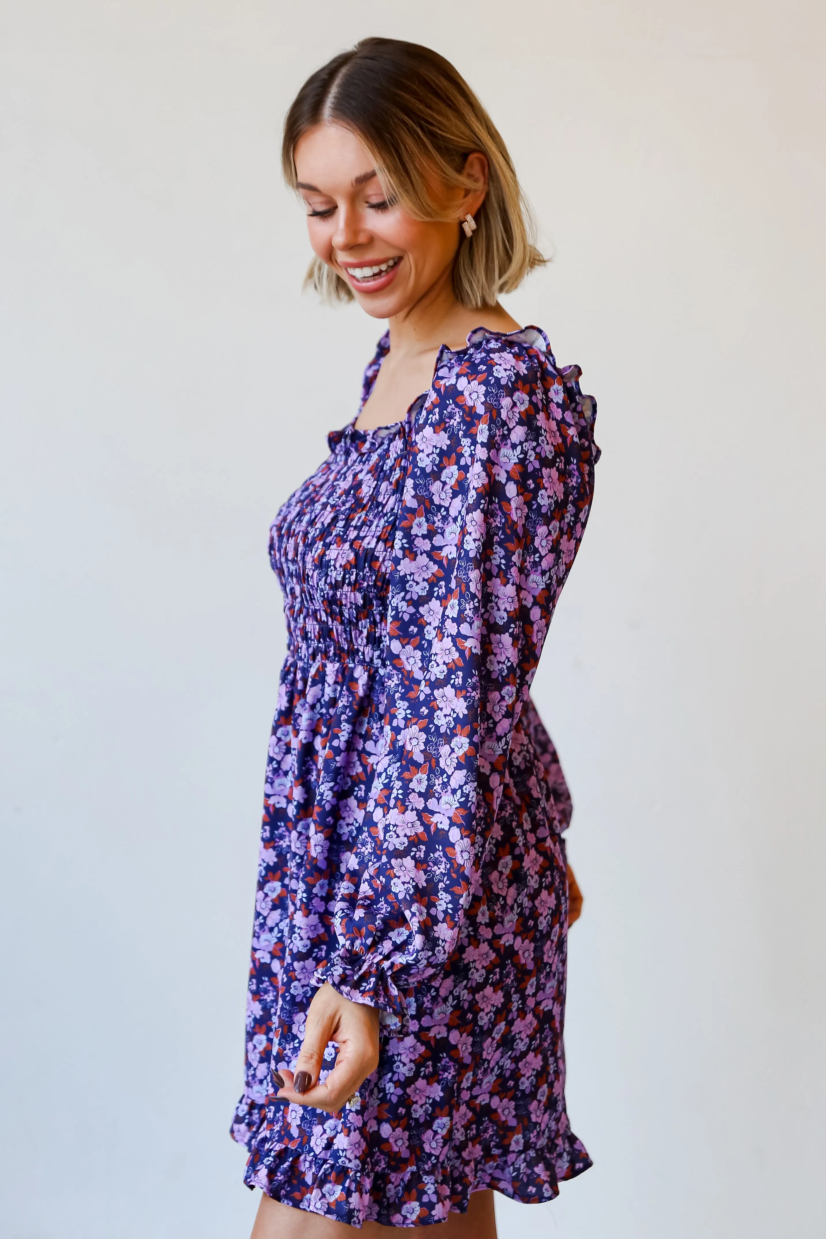 FINAL SALE - Flourishing Babe Purple Floral Mini Dress