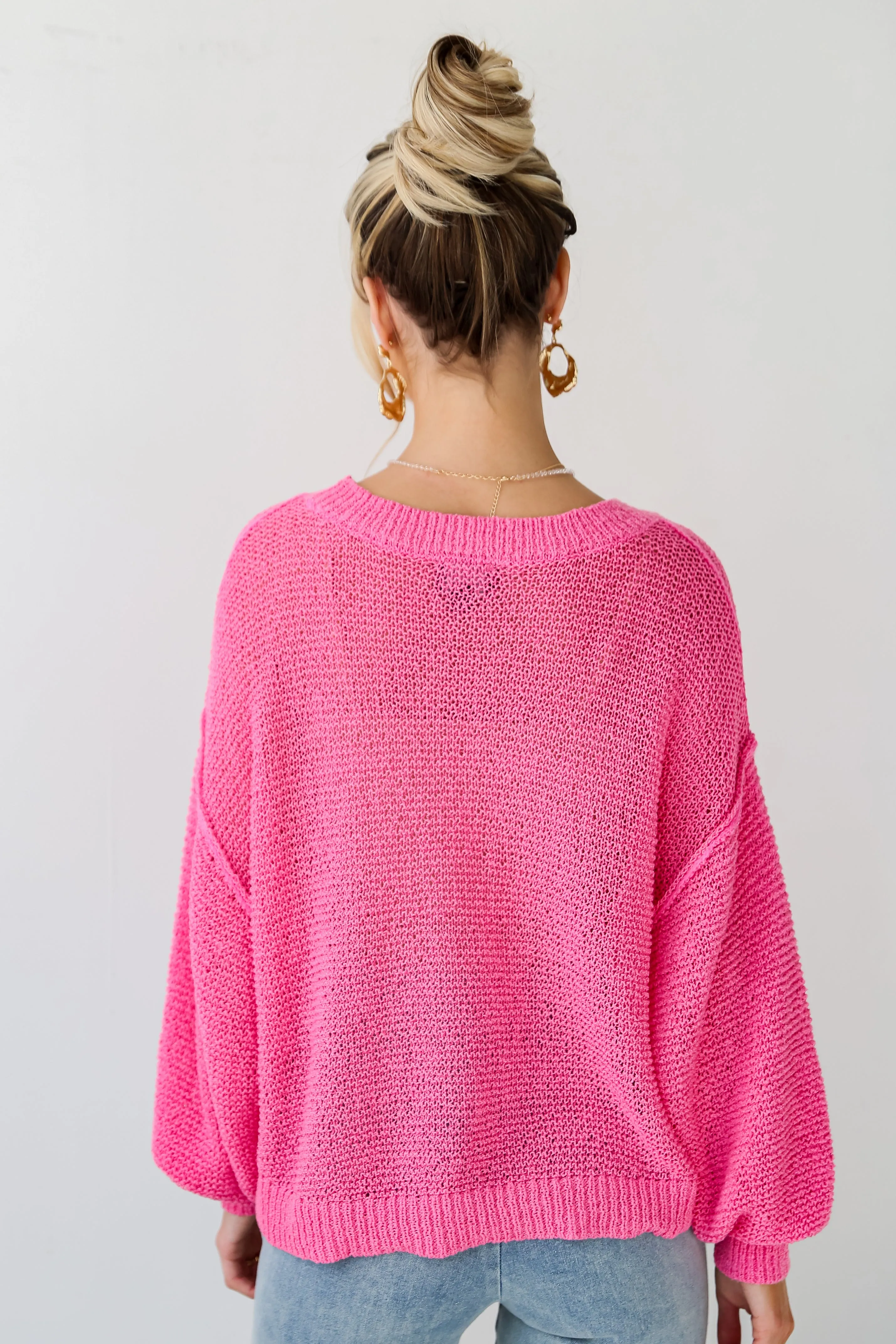 FINAL SALE - Perfect Mix Pink Lightweight Knit Oversized Sweater