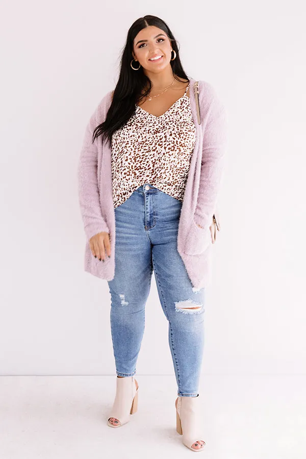 Flirty Girl Leopard Shift Tank In White   Curves