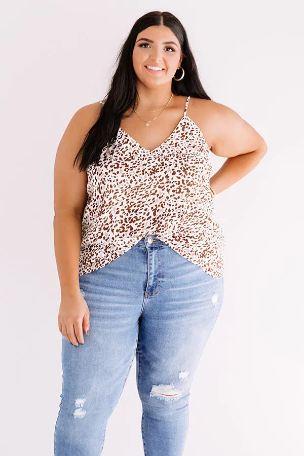 Flirty Girl Leopard Shift Tank In White   Curves