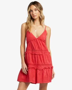 Float Away Babydoll Dress - Red Aloha