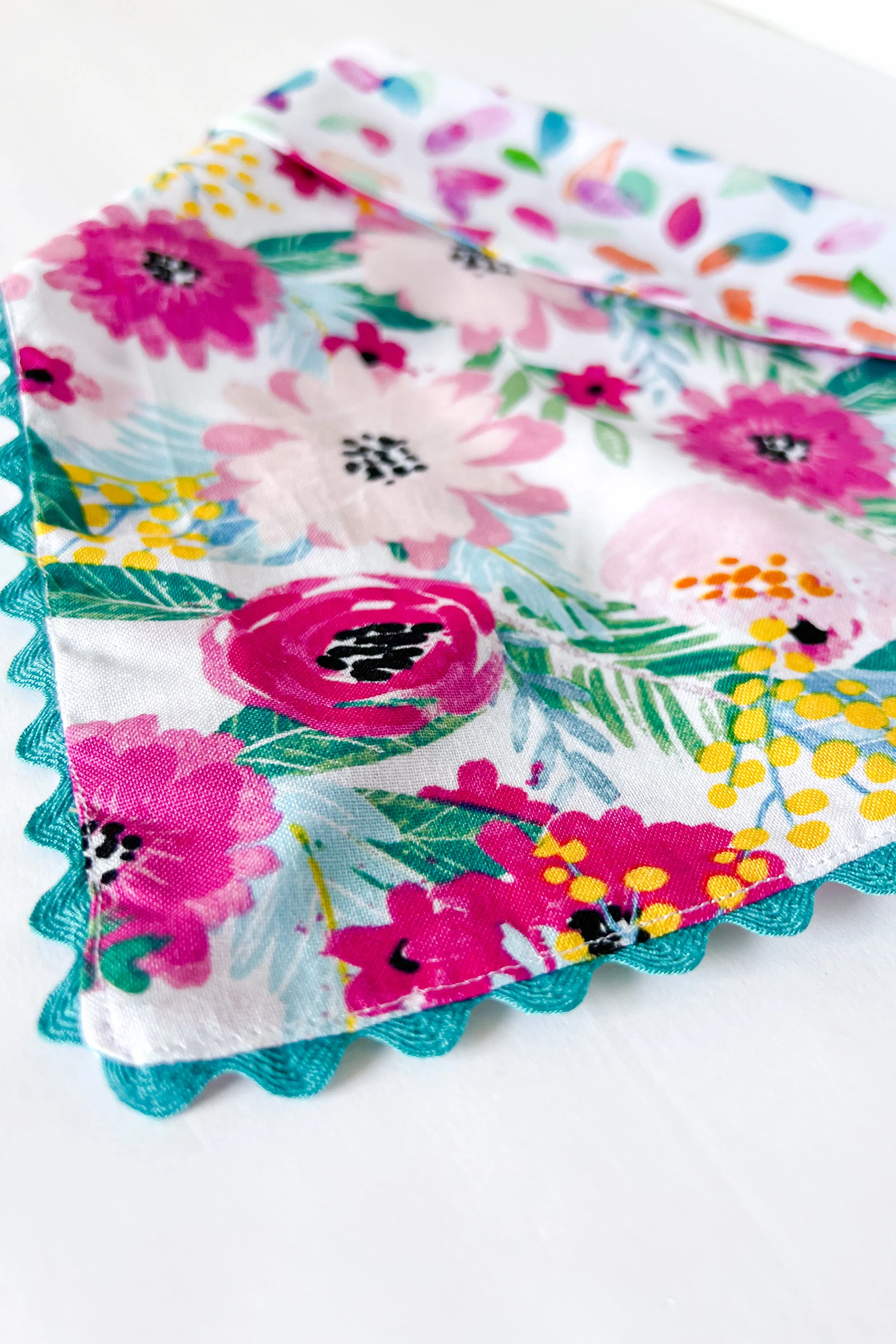 Florals And Watercolors Reversible Bandana