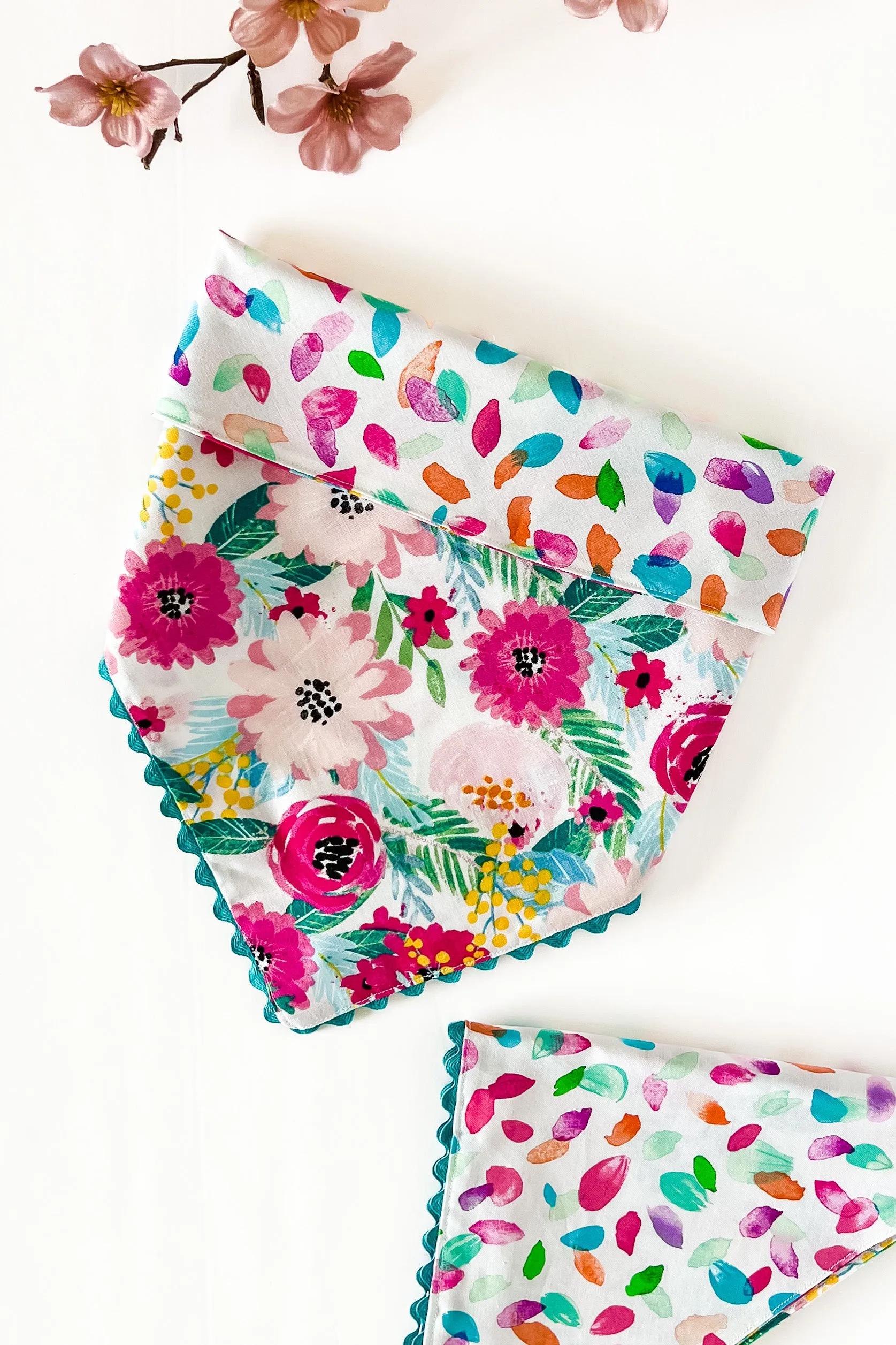 Florals And Watercolors Reversible Bandana