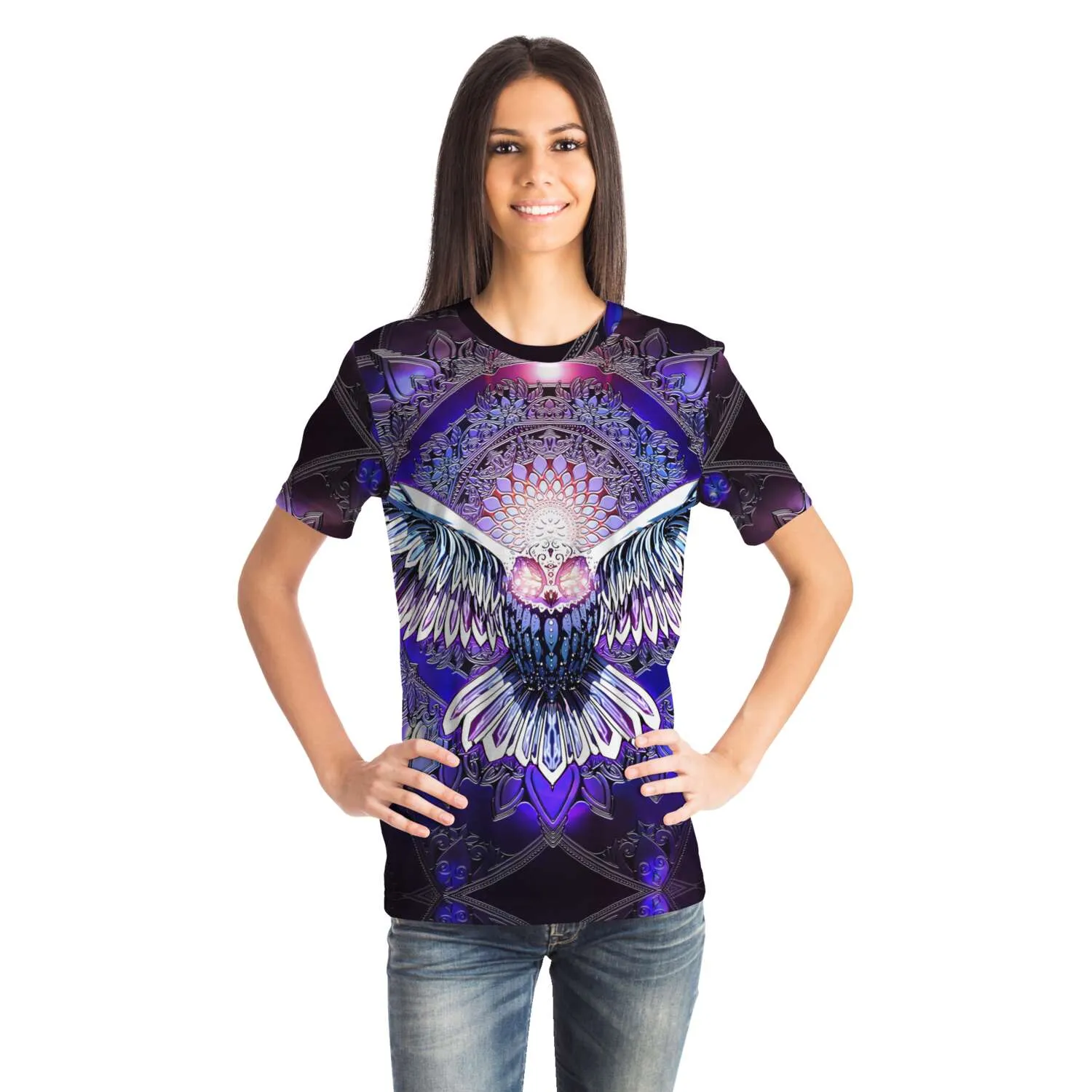 Flying Owl Spirit - Purple | Unisex T-Shirt | Mandalazed