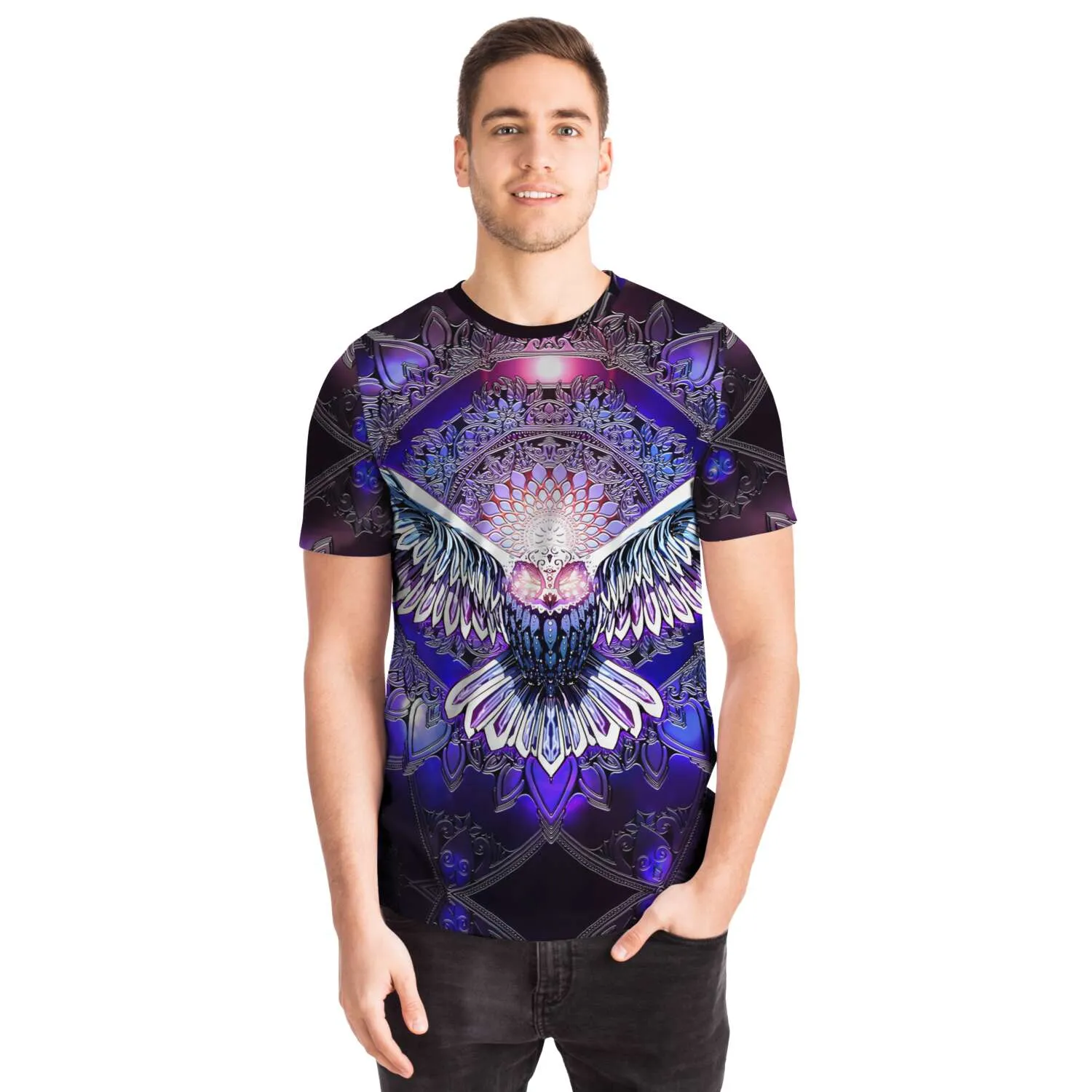 Flying Owl Spirit - Purple | Unisex T-Shirt | Mandalazed