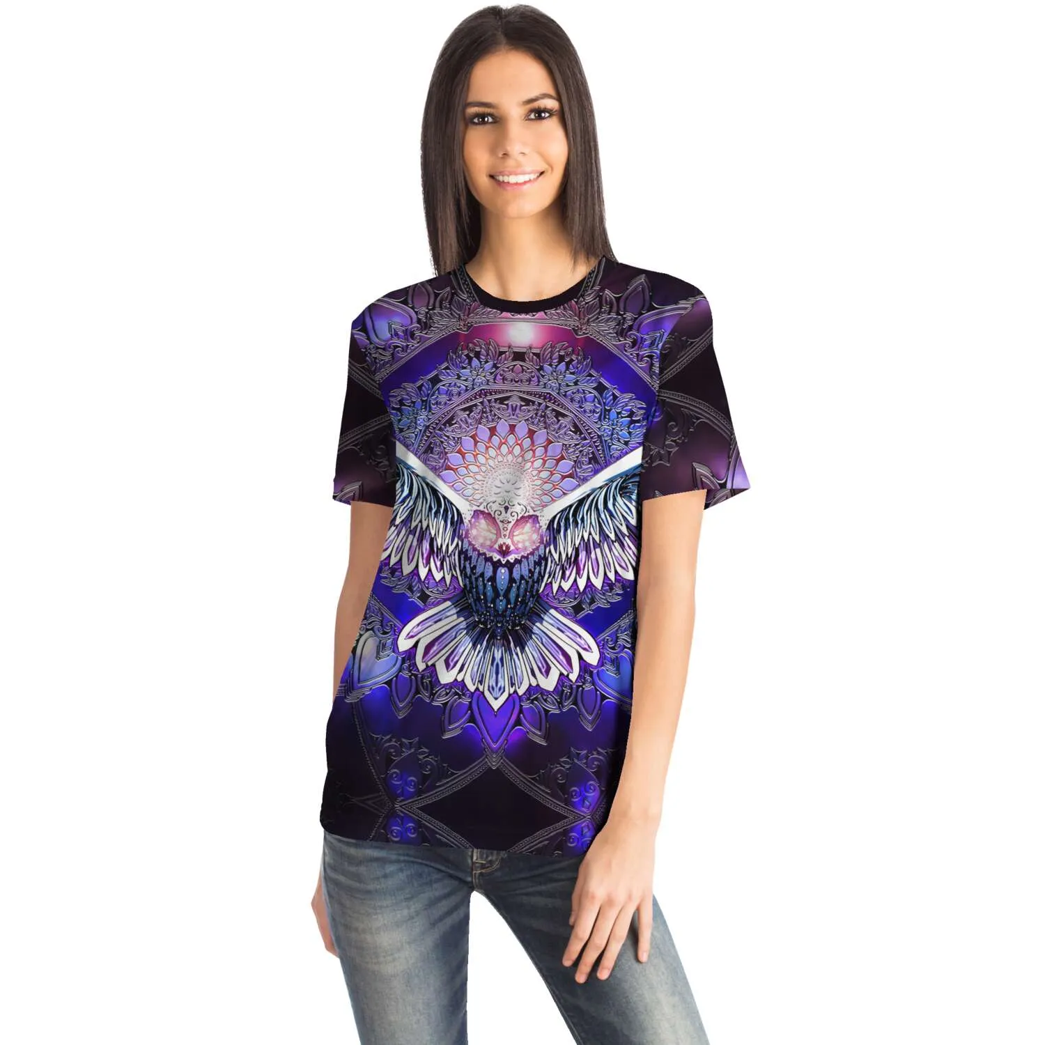 Flying Owl Spirit - Purple | Unisex T-Shirt | Mandalazed