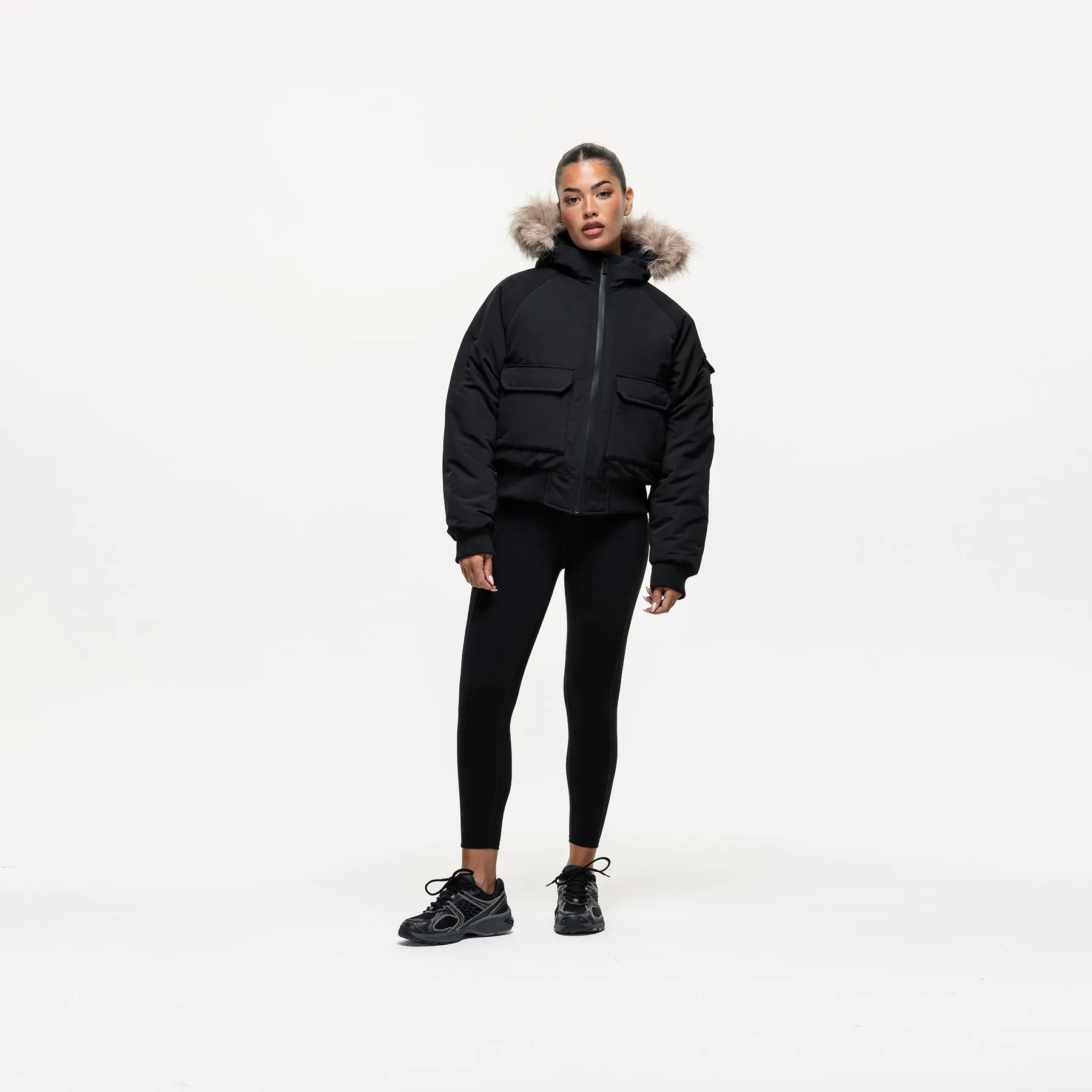 Fortitude Black Parka Bomber