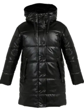 Freed Blake Quilted Vegan Leather Jacket With Hood In Black