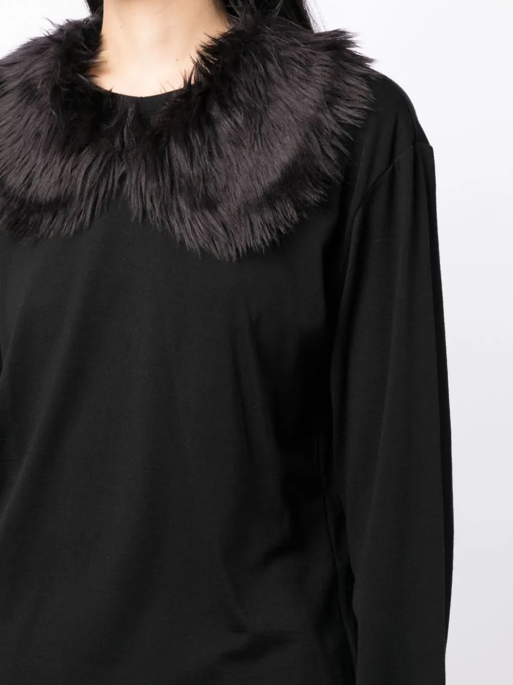 Fur Collar T-Shirt