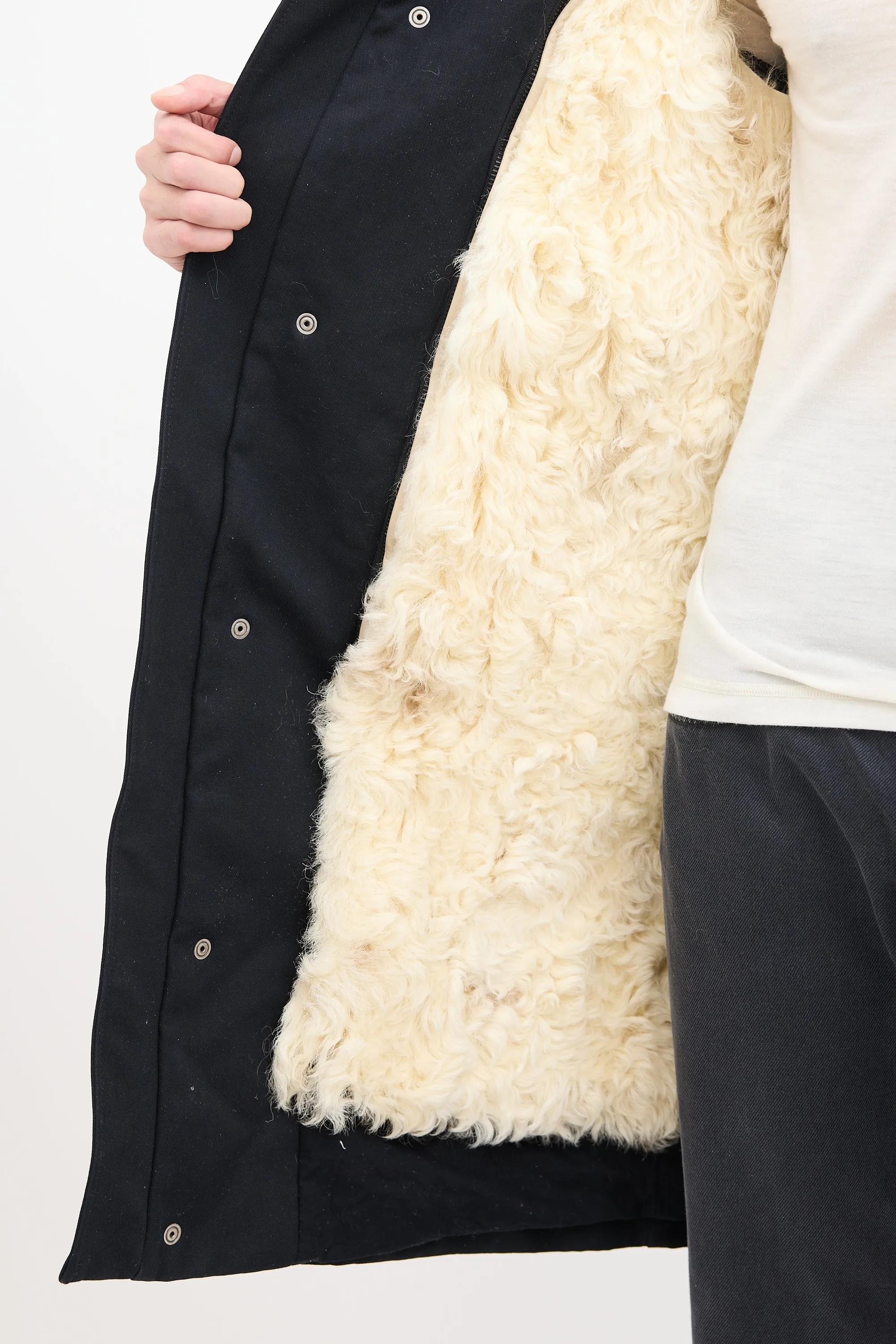 FW 2014 Black & Cream Fur Coat