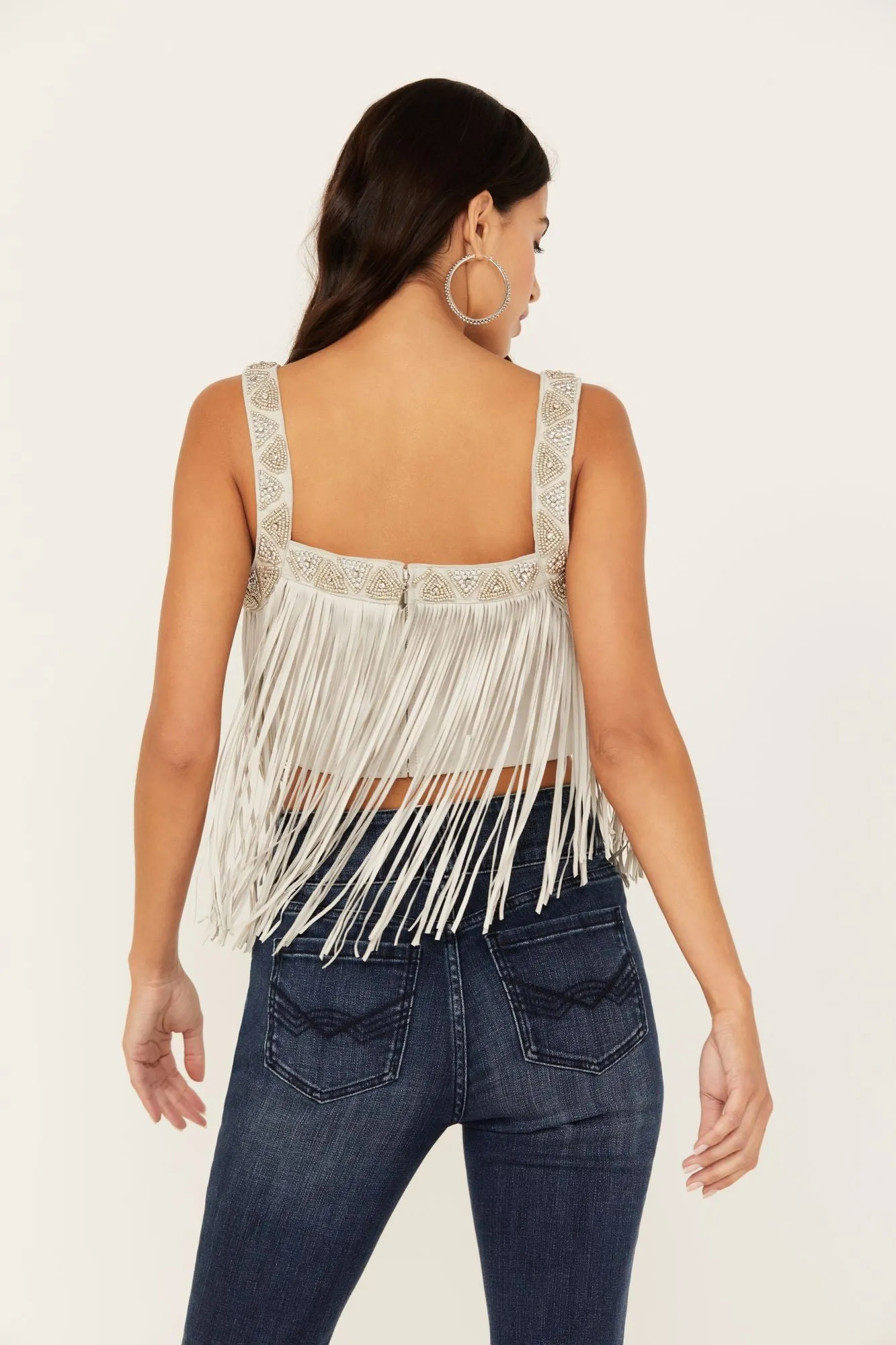 Georgia Fringe Lace-Up Bustier