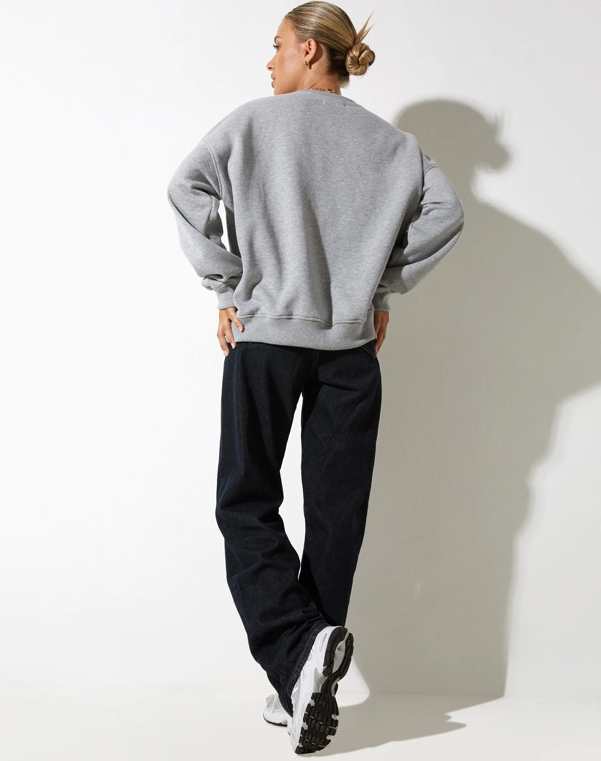 Glan Sweatshirt in Grey Marl with 'M Classics' Embro