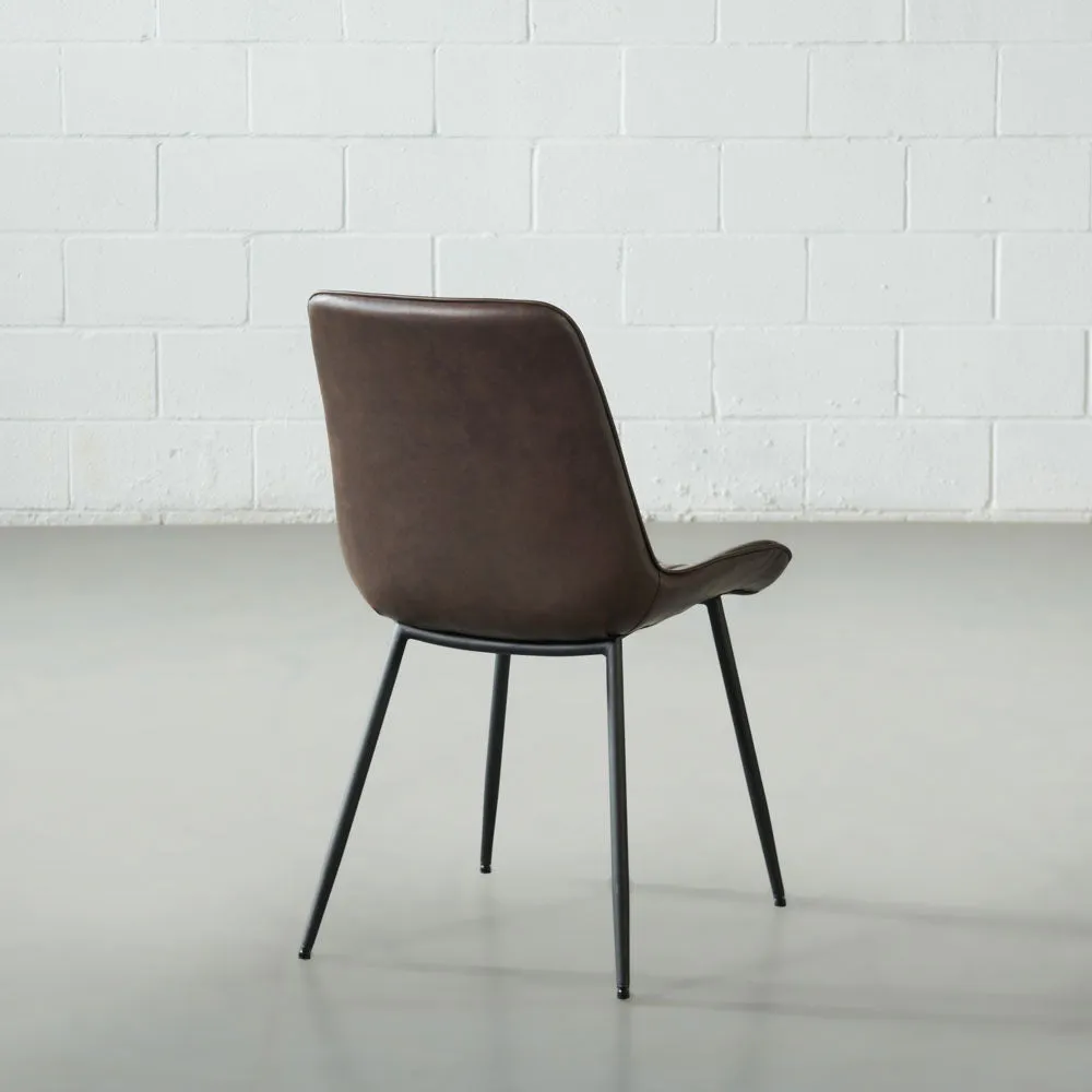 GLORIA - Brown Vegan Leather Dining Chair