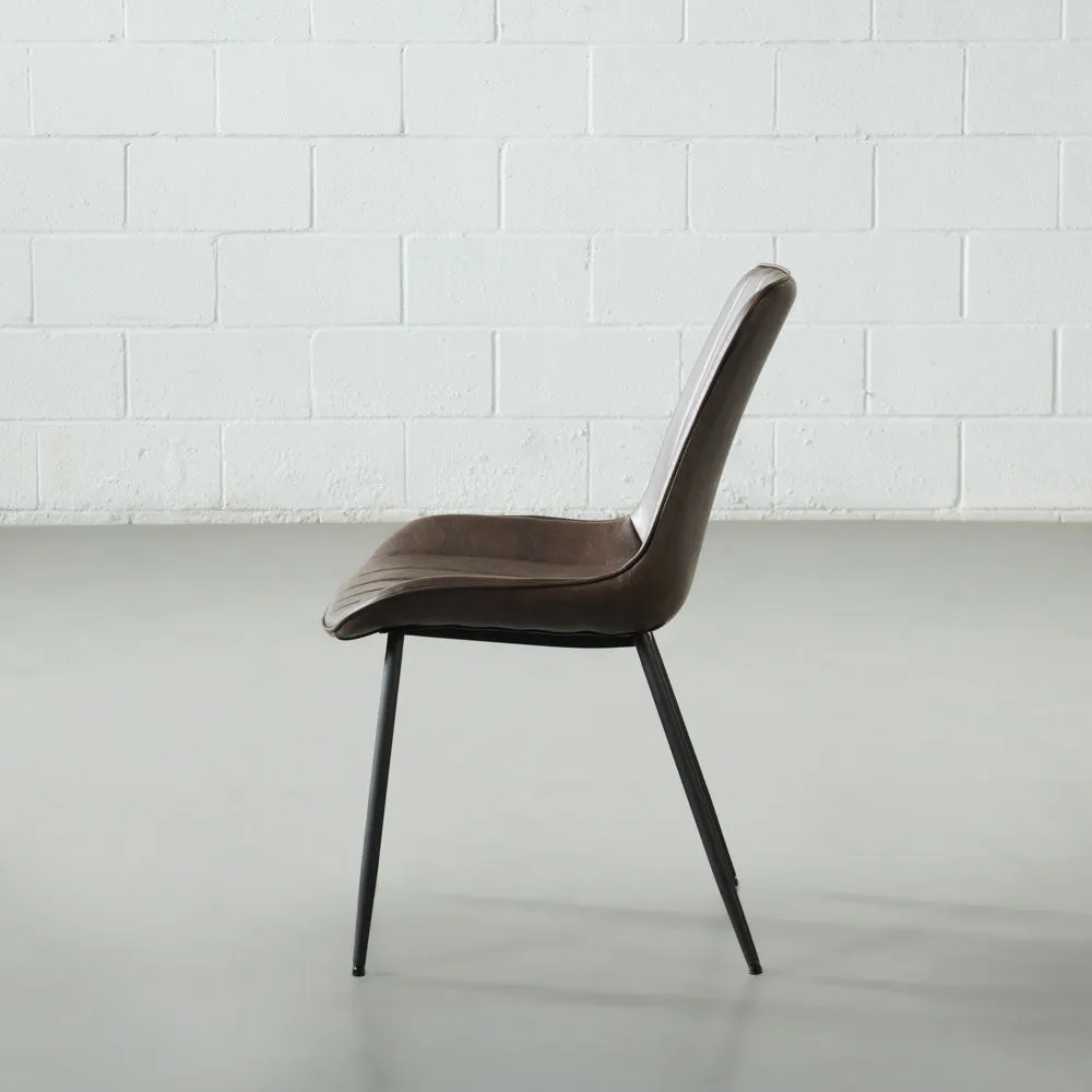 GLORIA - Brown Vegan Leather Dining Chair