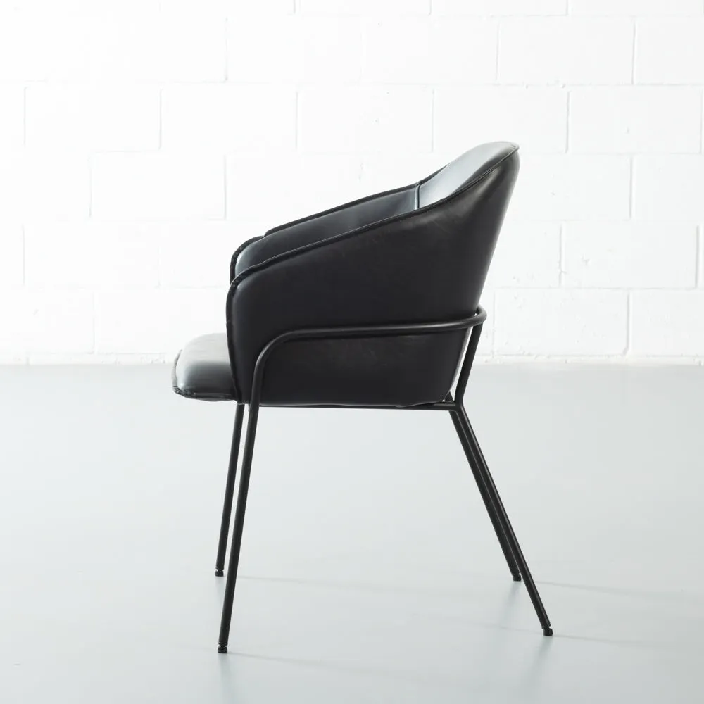 GRACE - Black Leather Chair