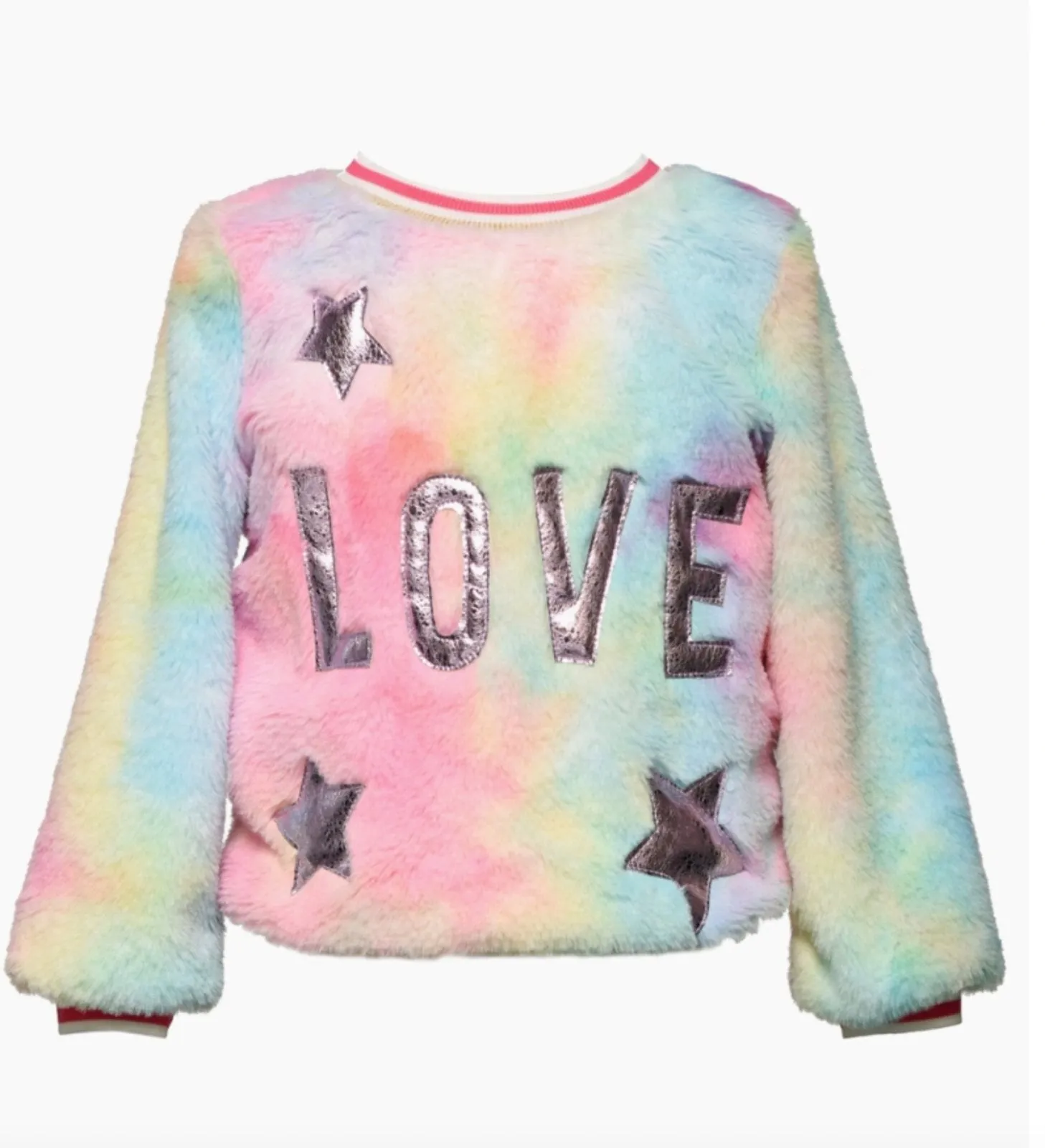 Hannah Banana Girls Tie Dye LOVE Fuzzy L/S Sweater and Jogger Set