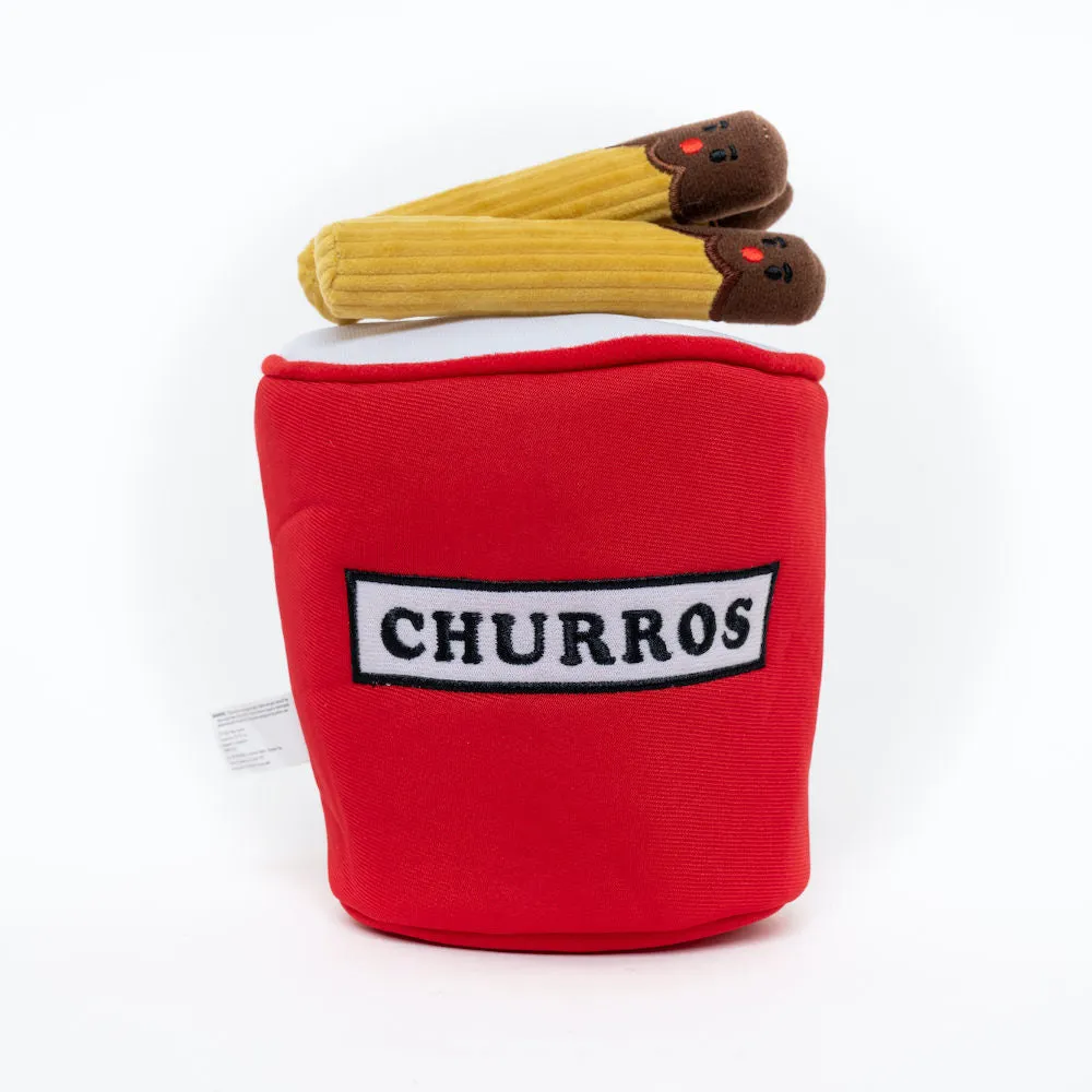 Hey Cuzzies Interactive Hide N Seek Churros Bucket Dog Toy