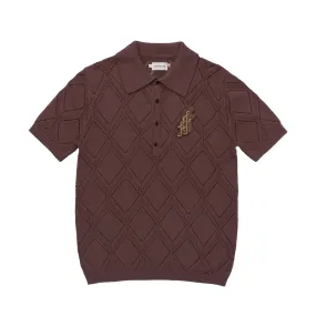 Honor The Gift Diamond Knit Polo Brown