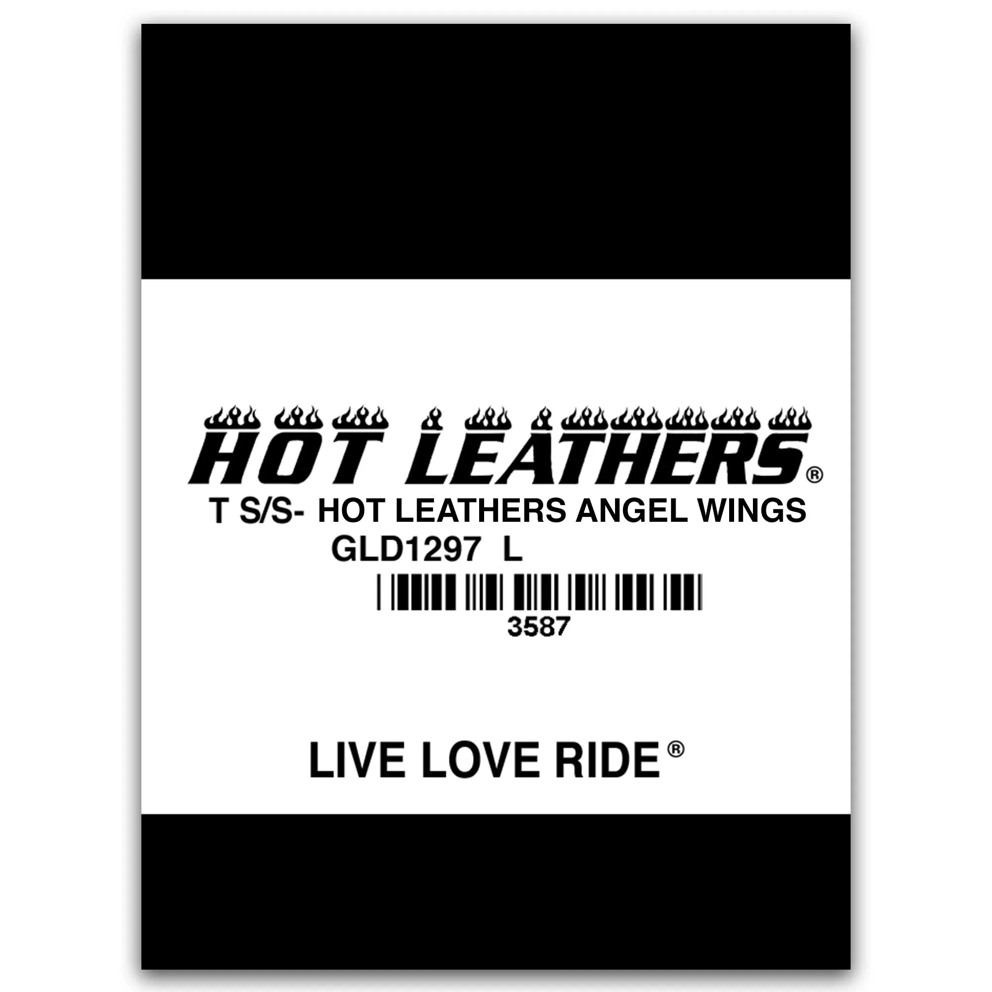 Hot Leathers GLD1297 'Live,Love, Ride' Ladies Angel Wings Navy Blue  T-Shirt