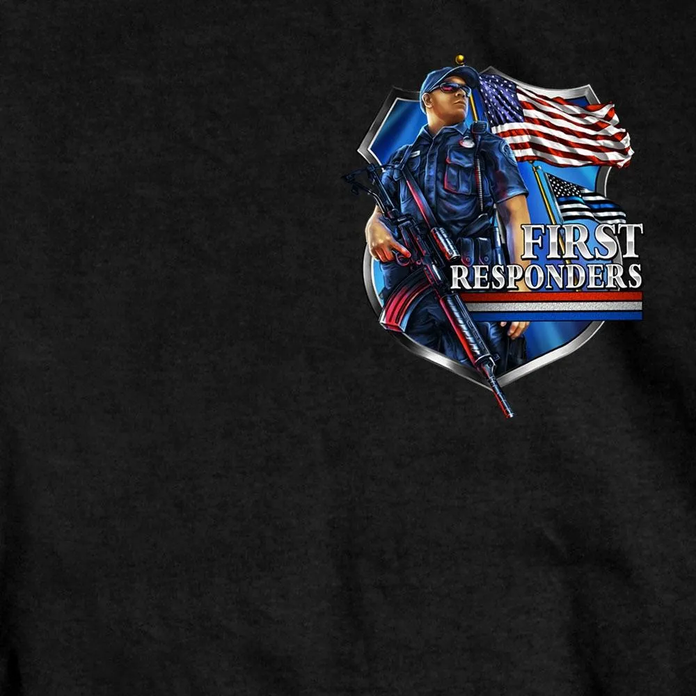 Hot Leathers GMD1449 Men's 'Brotherhood of First Responders Police' Black T-Shirt