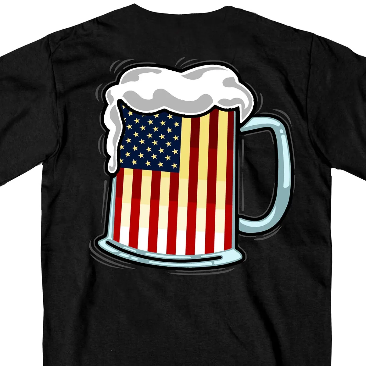 Hot Leathers GMD1496 Men's Beer Mug Flag T-Shirt